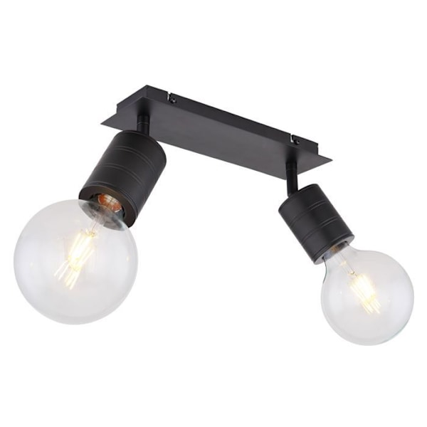 Globo - Spot loftlampe i metal Hermine - 2 pærer - Sort