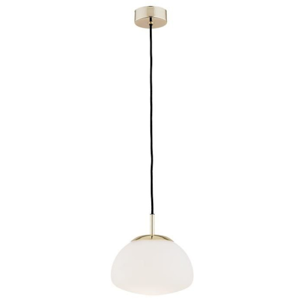 Globe hængende loftslampe 20 cm Mat Opal - Argon - TRINI - Glas, Messing og Stål - E27 - Stue - LED