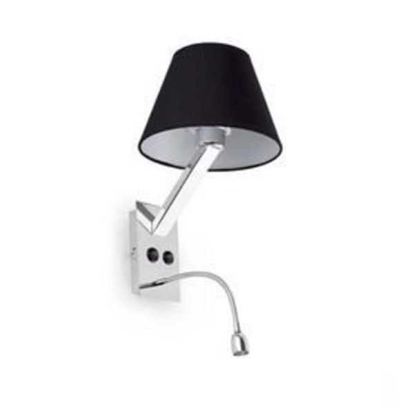 MOMA-Vägglampa med LED läslampa H35cm Svart Faro Svart