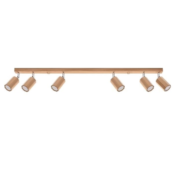 Sollux Lighting Zeke Octagon takspotlight bar i ek, trä, 6x GU10