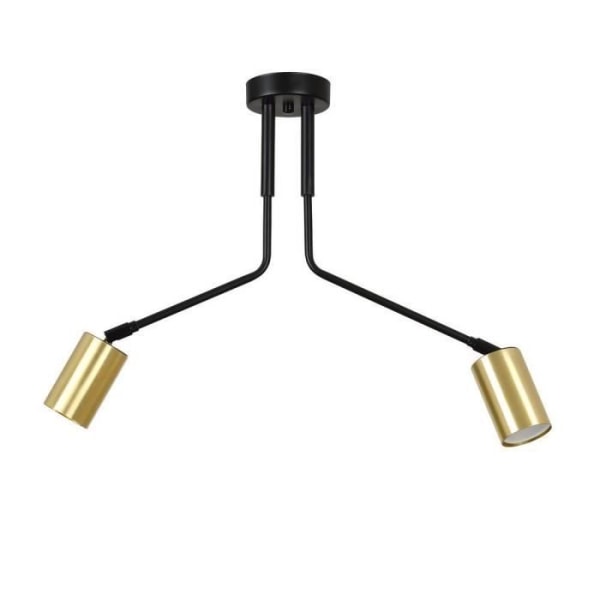 Emibig Verno 2 Svart 2-glödlampa semi-infälld taklampa, svart - 655-2