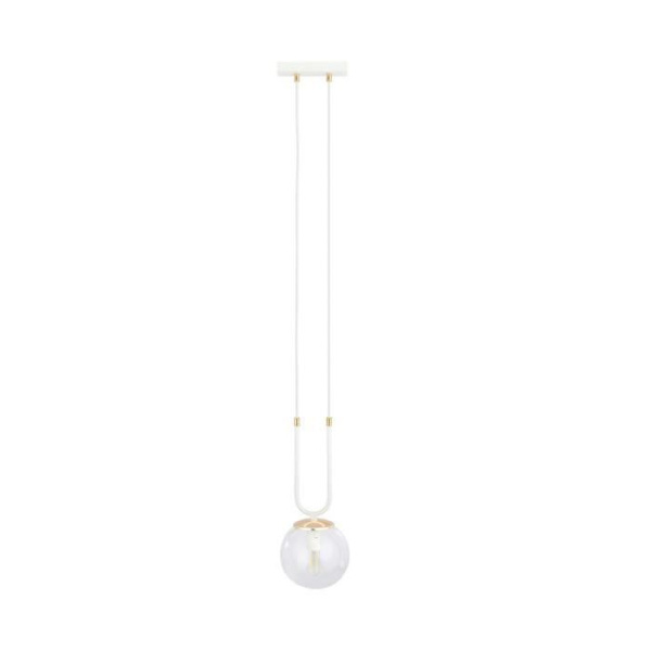 Emibig GLAM Glam Globe taklampa vit med transparent glasskärm, 1x E14