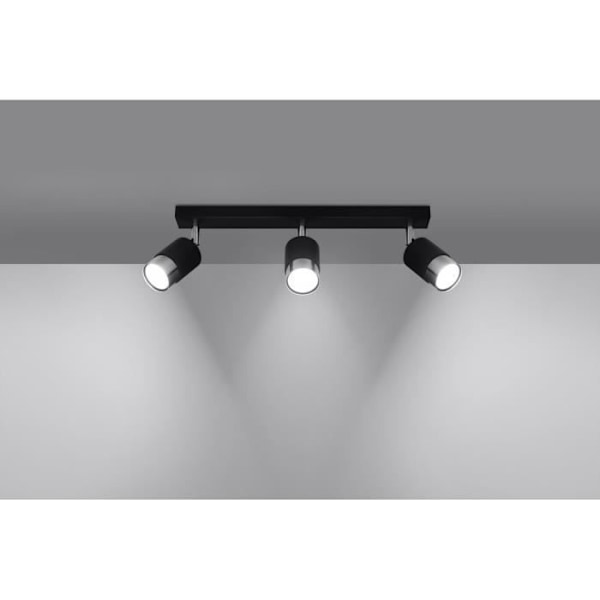 Sollux Lighting Nero Takstrålkastare, svart/krom, 3x GU10