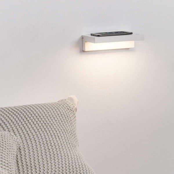Væglampe - FARO BARCELONA - WELL - LED - Trådløs oplader - Moderne design BLANCO