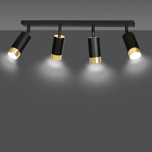 Emibig HIRO Hiro loftspotlysstang sort/guld 4x GU10
