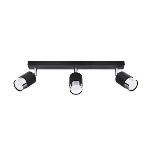Sollux Lighting Nero Takstrålkastare, svart/krom, 3x GU10
