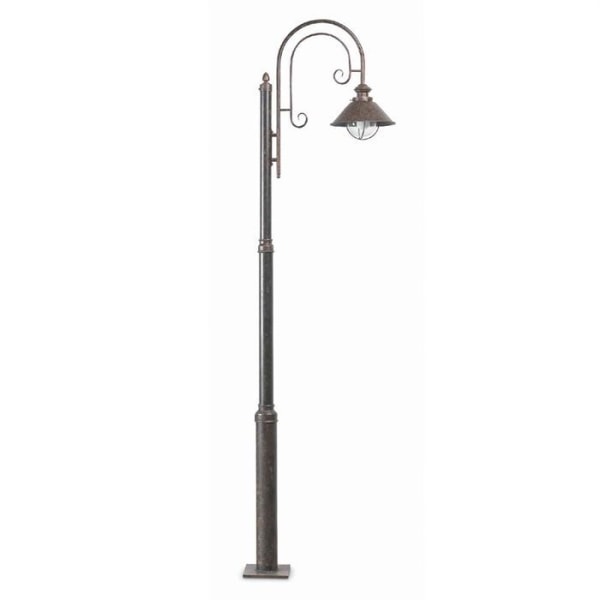FARO BARCELONA NAUTICA udendørs gulvlampe 2,2m rust - Metal og glas - E27 base - IP33 Rustfarvet