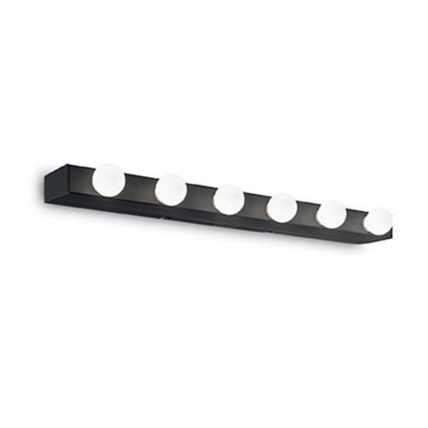 Væglampe - IDEAL LUX - PRIVE' AP6 NERO - Metalhus - E14 fastgørelse - Sort