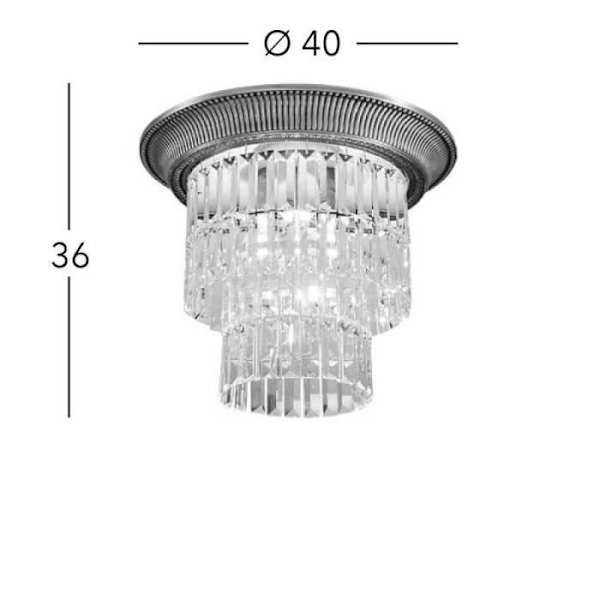 Krystal lampe - KOLARZ - MILORD CRYSTAL - 24 Karat guld - Diameter 40 cm - 3 E27 pærer
