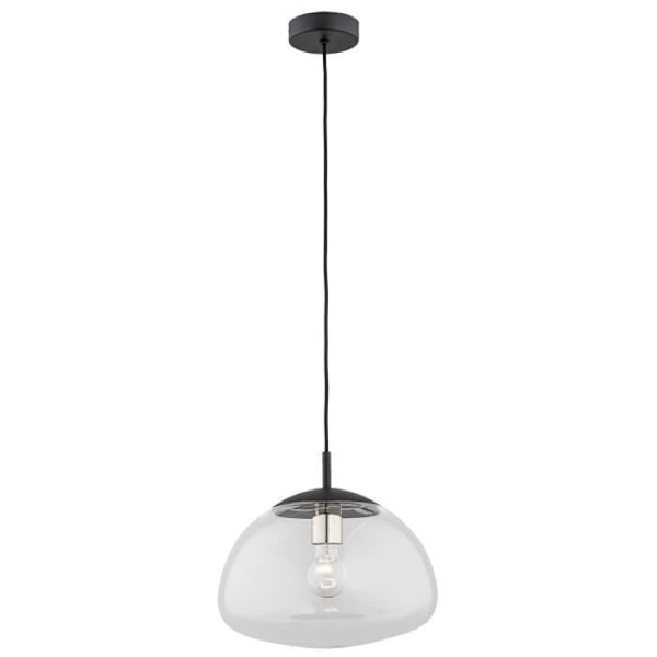 Opalhængt lampe - Argon - TRINI - Globe 30cm - Mørk Mat - Messingelementer - Moderne design