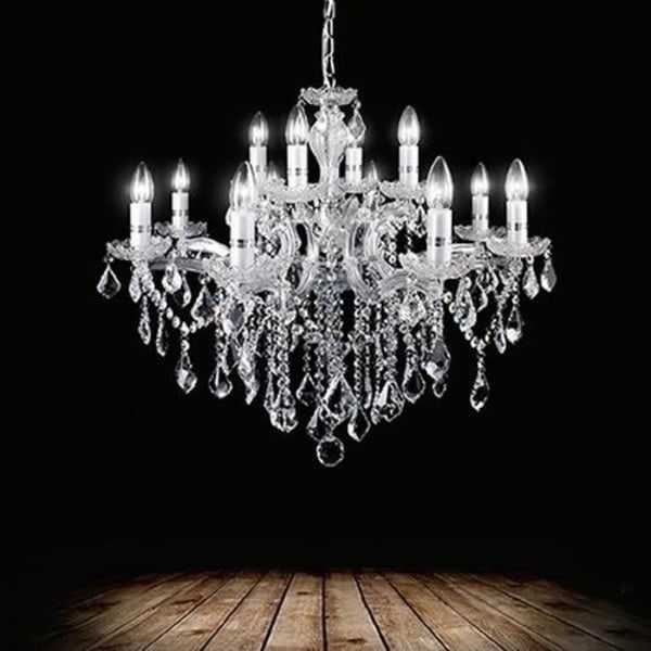 Ideal Lux FLORIAN SP12, Vardagsrum, Krom, IP20, Yta, Glas, Metall, 12 glödlampor