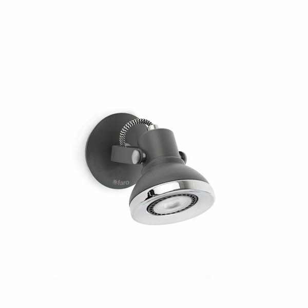 Væglampe - FARO - Ring - Antracitgrå - GU10 - 8W - Moderne design Grå