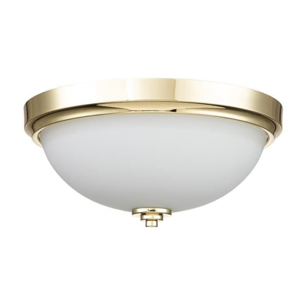 Elstead Feiss Malibu Bowl semi-forsænket loftslampe, poleret messing, IP44