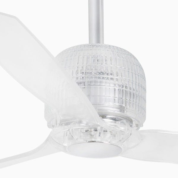 Moderne loftsventilator lydløst design DC 128 cm gennemsigtige blade, FARO DECO FAN 33394D Transparent GRIS / PLATA