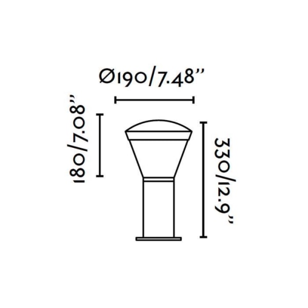 Shelby mørkegrå udvendig terminal 33 cm 600 Lm (40 W) Mørkegrå