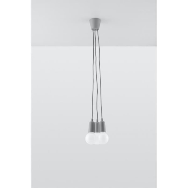 DIEGO 2 E27 LED Pendellampa Modern Loft BOHO Design - SOLLUX - Grå