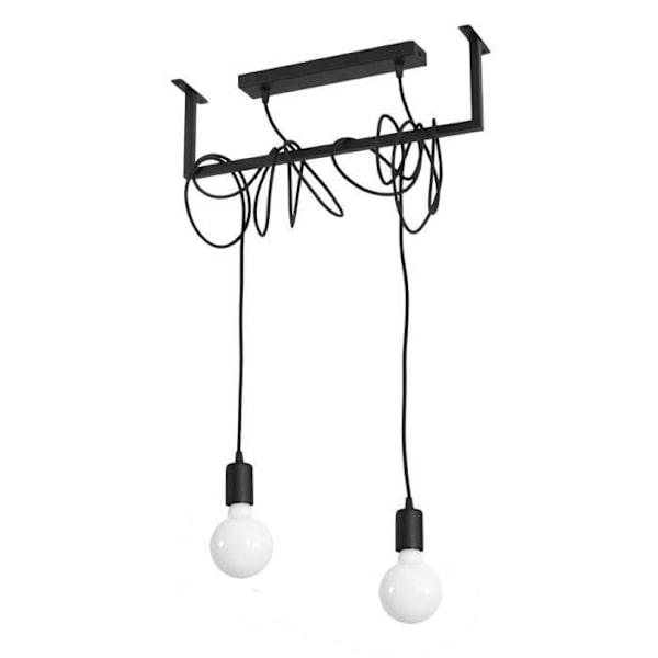SALAMANCA 2 E27 LED Pendel Moderne Loft BOHO Design Korridor - Sort