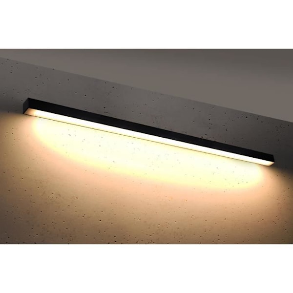 LED Væglampe - SOLLUX - PINNE - Sort - 145cm - 3000K - Aluminium