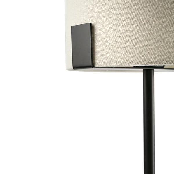 Bordslampa - Faro - NILA - Rund svart matt skärm - Stål och textil - IP20 BLANCO