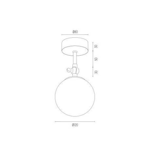 Plafonnier - Argon - LATINA - Globe - Sort Struktur - Glas - IP44