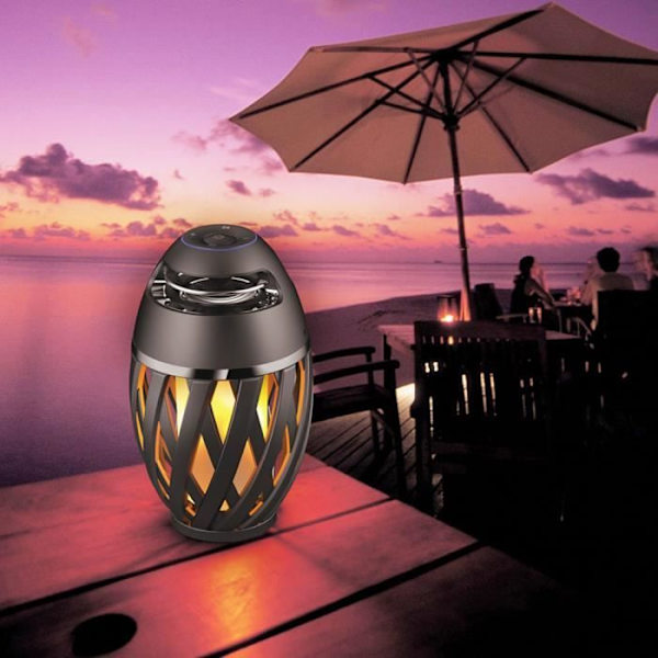 LED bordslampa, brandeffekt, högtalare, 16,5 cm, STREAM