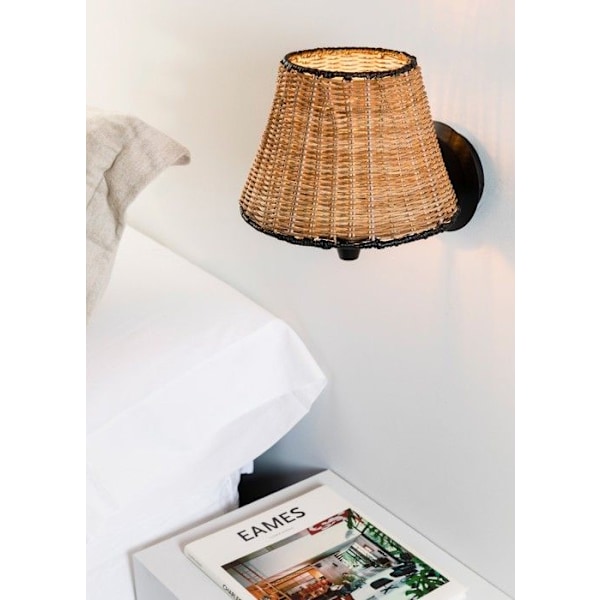 Vägglampa - FARO - SUMBA - Svart rotting - E27 - 3000K - Modern design NEGRO