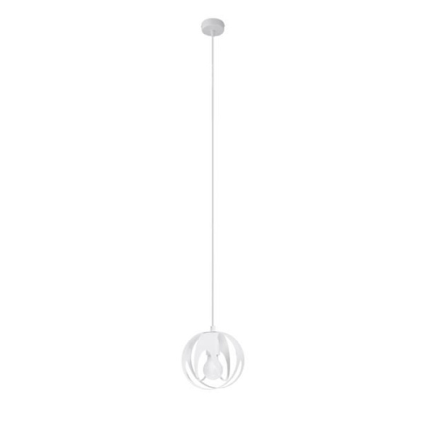 Hängande plafonnier - SOLLUX - Tulos - Sferisk - Vit - 1x E27 - 60W