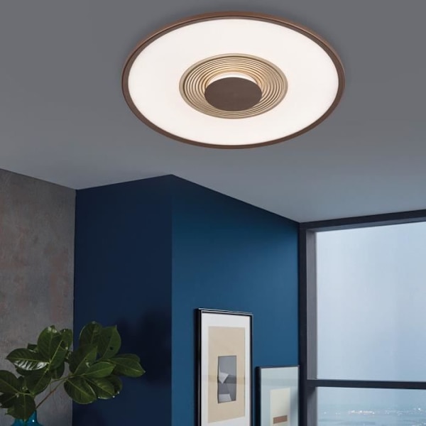 LED taklampa VEIT i vit metall, rost och matt guld