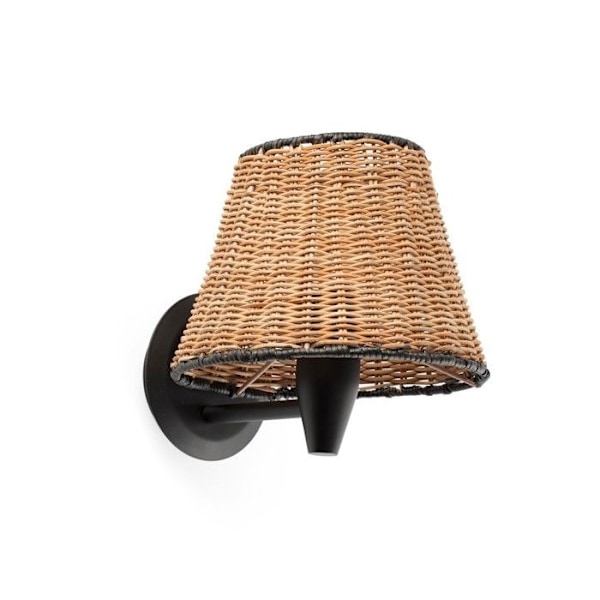 Vägglampa - FARO - SUMBA - Svart rotting - E27 - 3000K - Modern design NEGRO