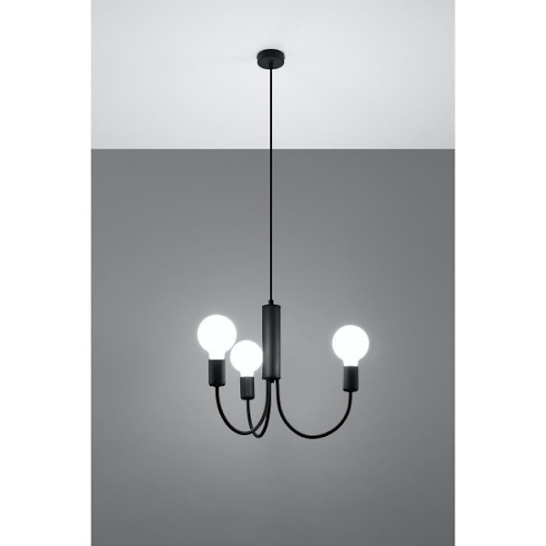 PICCOLO 3 E27 LED Pendellampa Modern Loft BOHO Design Corridor - Svart