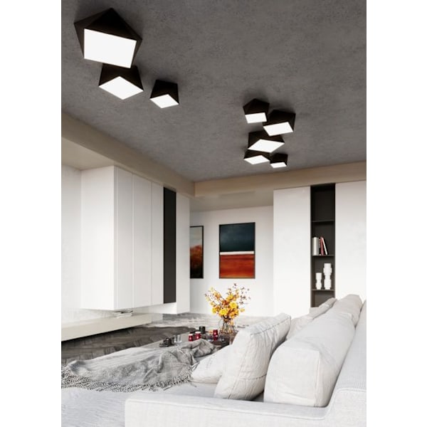 HEXA 25 Sort Moderne Loftslampe Indendørs Lampe til Soveværelse Stue E27