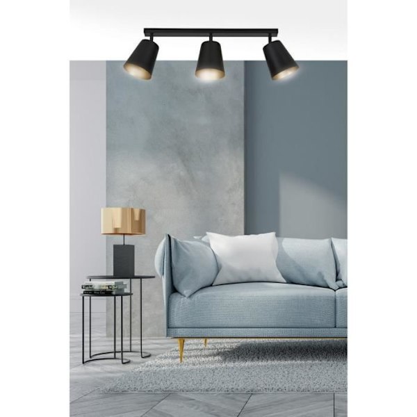 Emibig PRISM Prism takspotlight bar svart/guld 3x E27
