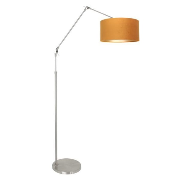 Sienna Prestige Chic gulvlampe med mat sort, guld lampeskærm