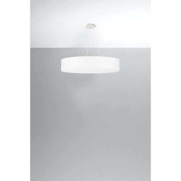 Pendel - SOLLUX - SKALA - Cylindrisk - Vit - 70cm - E27 - 6 lampor