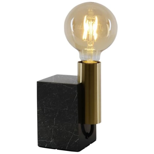 GEMMA bordlampe i sort marmor og guldmetal