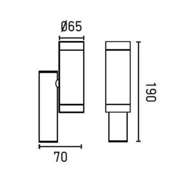 Udendørs væglampe - FARO - STEPS - 35W - Støbejern, aluminium, hærdet glas Aluminium