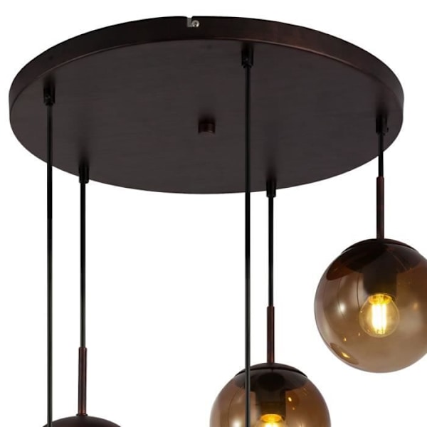 Pendel, 5x glasperler, rav, højde 150 cm, varus