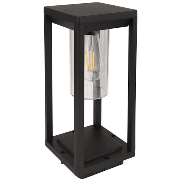 Gulvlampe, ALU, mat sort, klar, H 35 cm, CANDELA