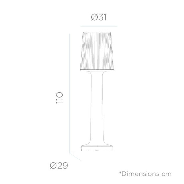MOOVERE gulvlampe 110cm udendørs hvidt lys via kabel
