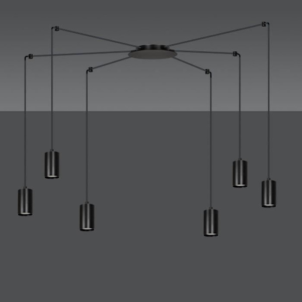 Emibig TRAKER Traker Cluster Taklampa Svart 6x GU10