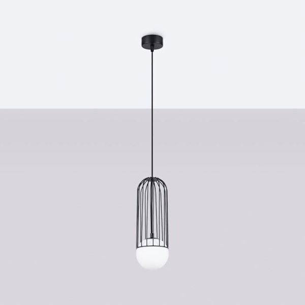 Hänglykta - Sollux - Brina - Stål - Svart - G9, 1x max 8W LED