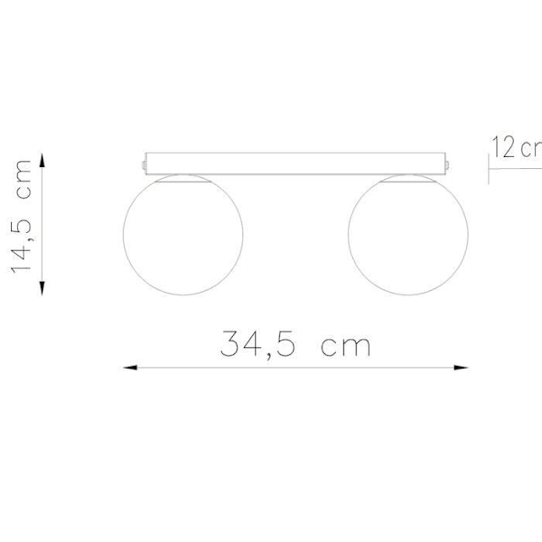 Taklampa - SOLLUX - Yoli - White Globe - Stål/Glas - 2 G9-lampor - 12W