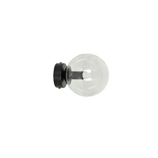 Emibig ROSSI Sort Rossi væglampe med transparent glasskærm, 1x E15