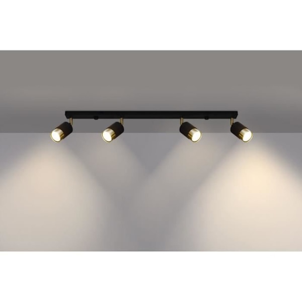 Sollux Lighting Nero Takstrålkastare, svart/guld, 4x GU10