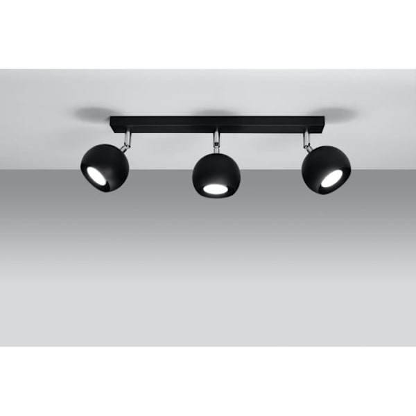 Modern LED-taklampa LOFT spotdesign - SOLLUX - OCULARE 3 - 3 GU10-lampor - svart