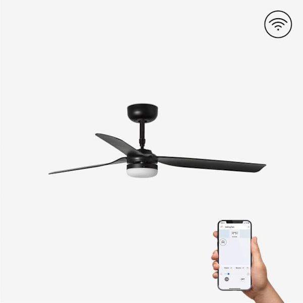 Faro PUNT Svart LED-takfläkt med Smart DC-motor