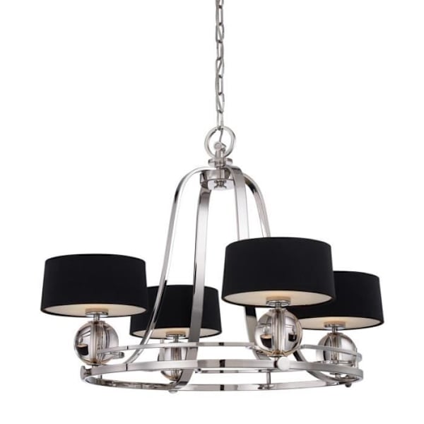 Gotham taklampa, svarta lampskärmar, 4 glödlampor