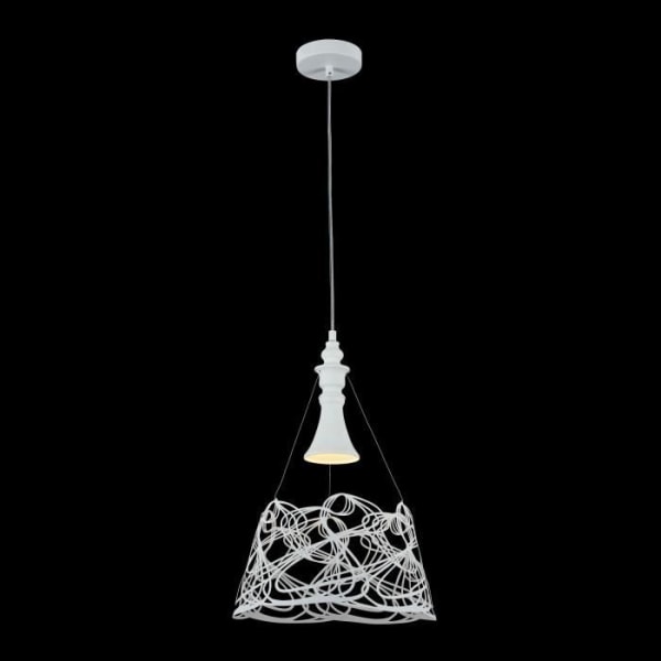 Maytoni blomsterdesign taklampa för 1 glödlampa, i vit metall, original design lampskärm i grå metall, exkl.