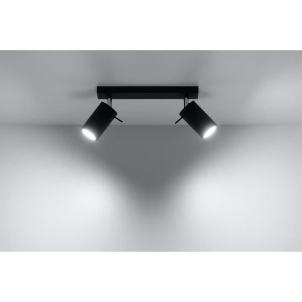 Ring Loftslys 2 LED Spot Moderne Loft Design til Soveværelse Stue Trapper Korridor - Sort