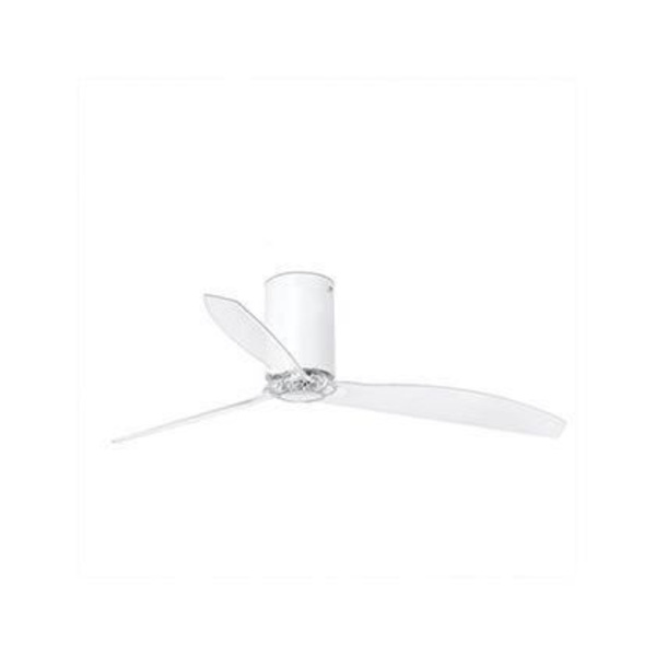 Takfläkt - FARO - Mini Tube - 128 cm - 6 hastigheter - Matt Transparent Vit Matt vit, Transparent